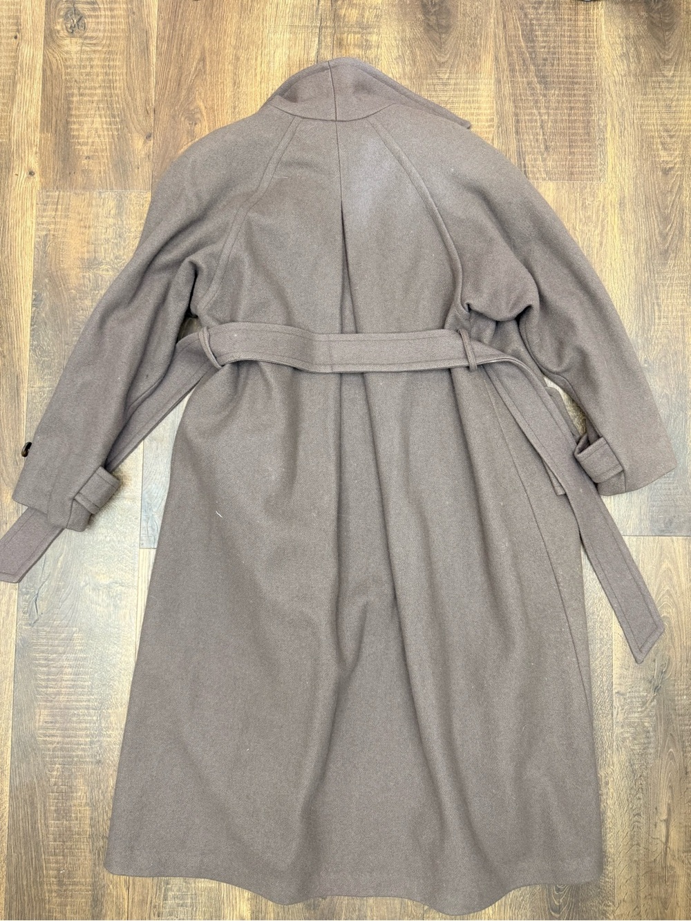 Woolrich Wool Trench Coat in Brown Size Medium - Picture 2 of 7